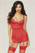 Crimson Crush Chemise & Panty Set 10837-Red-M (H)